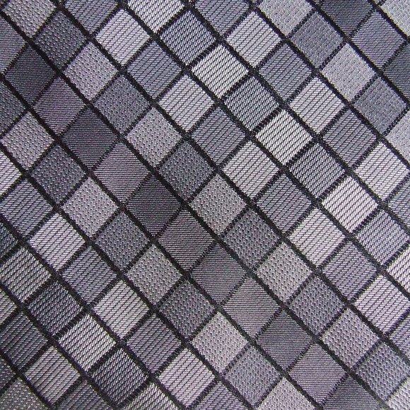 Calvin Klein tie silver gray square pattern silk necktie shades grey metallic - Picture 3 of 10